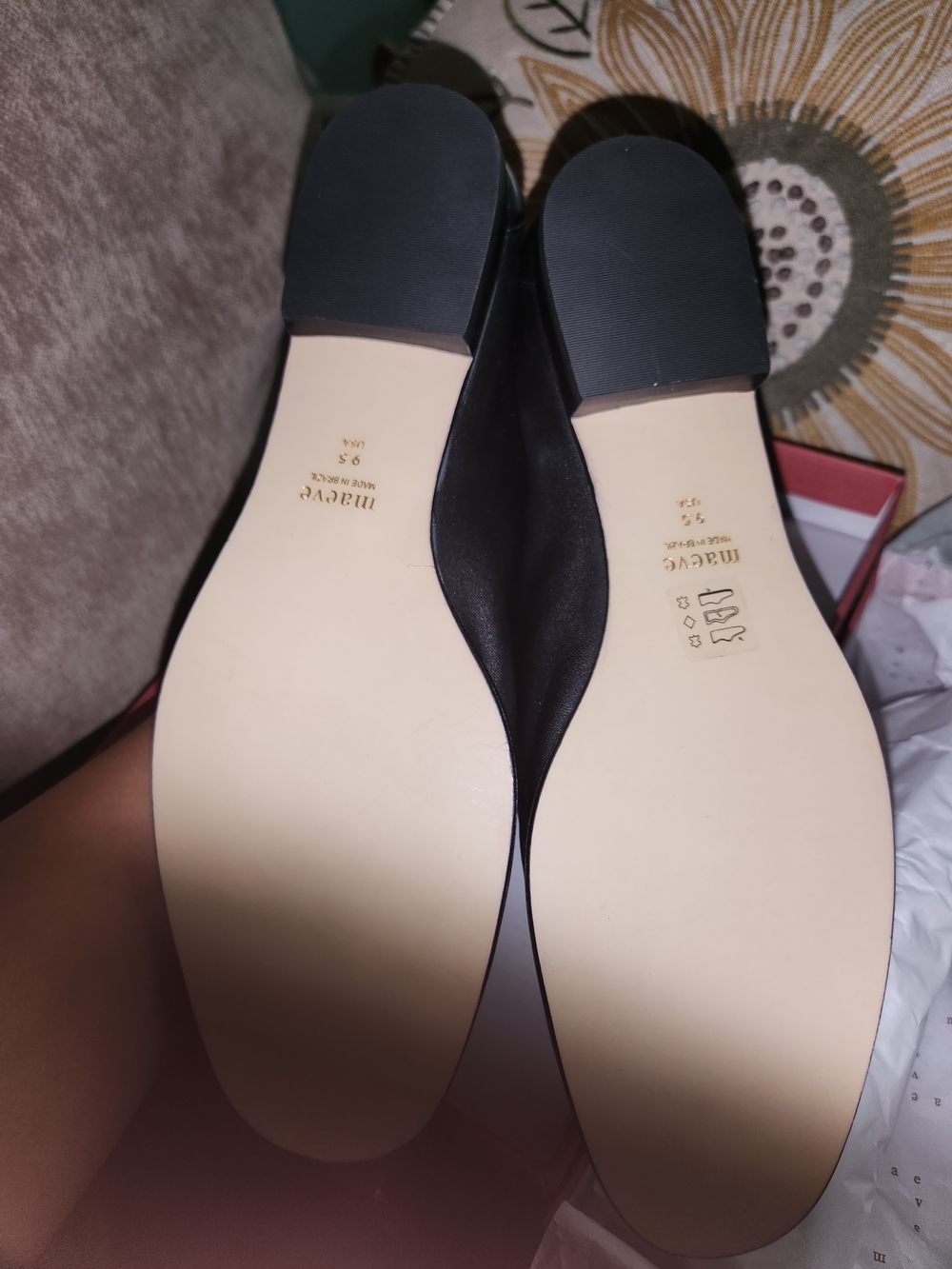 Anthropologie Black Leather Women's Flats